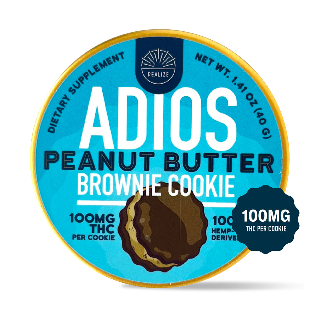 Realize ADIOS, Peanut Butter Brownie Cookie, 100MG
