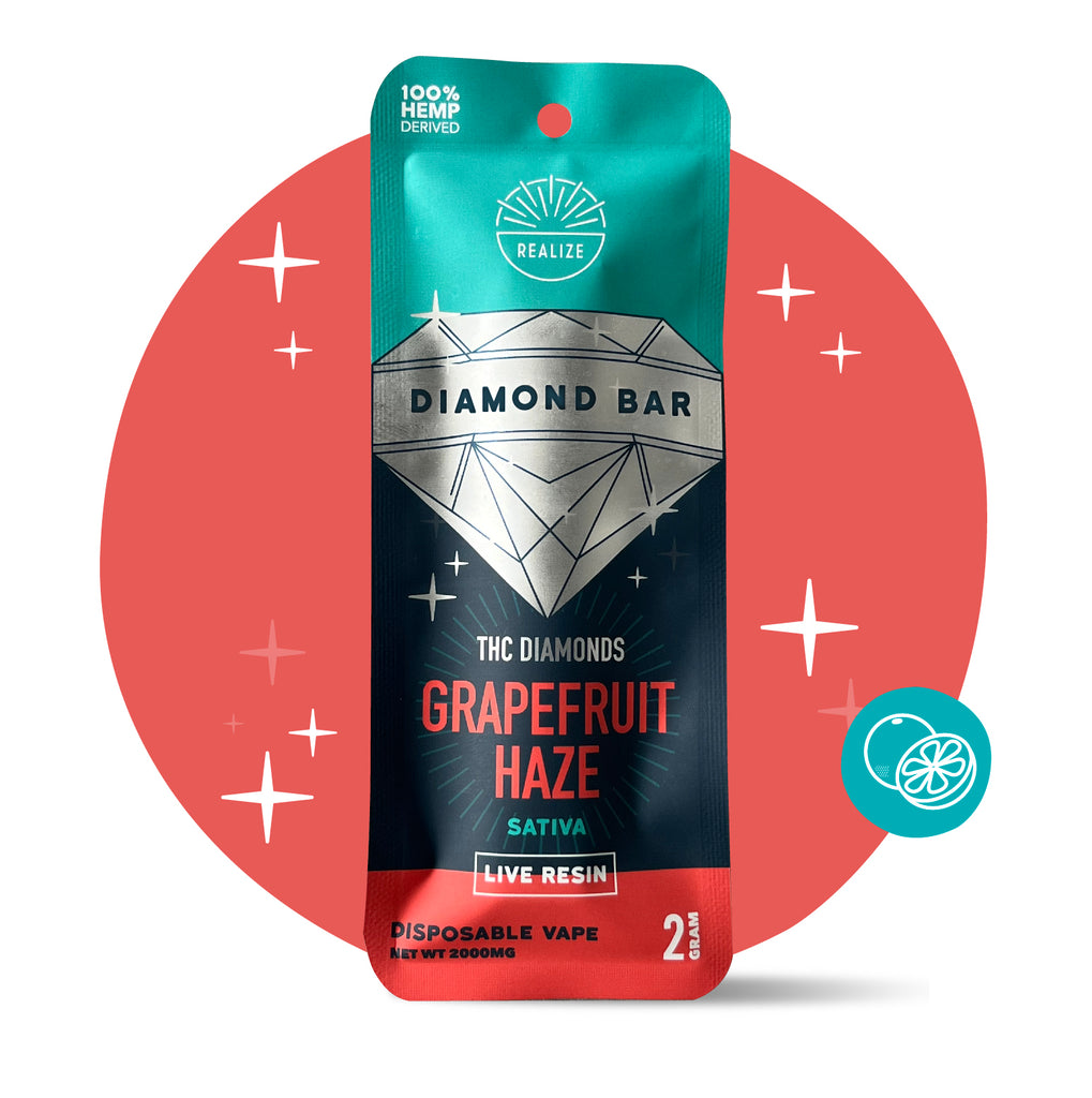 Wholesale - Realize THCA Diamond Bar, Grapefruit Haze - Disposable Vape