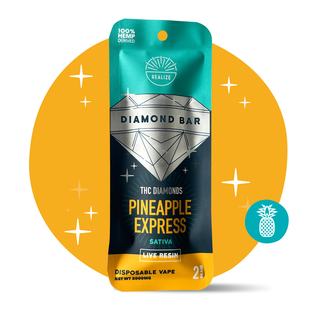 Realize THCA Diamond Bar, Pineapple Express - 2g Disposable Vape