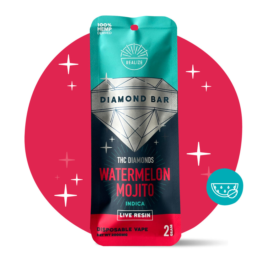 Realize THCA Diamond Bar, Watermelon Mojito - 2g Disposable Vape